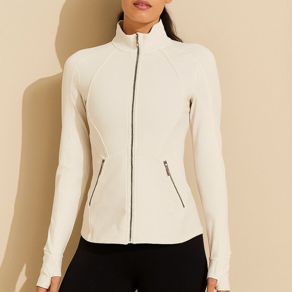 Lululemon Define Fitted Full Zip Jacket - Sz 8 - White - Picture 1 of 7